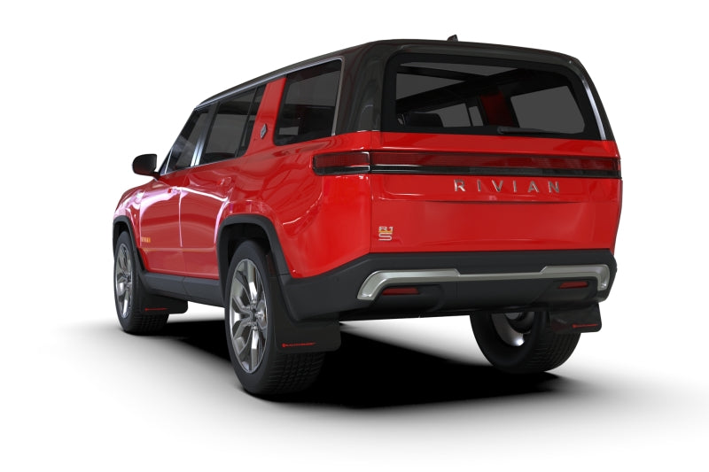 Rally Armor 2022+ Rivian R1S Black UR Mud Flap w/ Metallic Black Logo