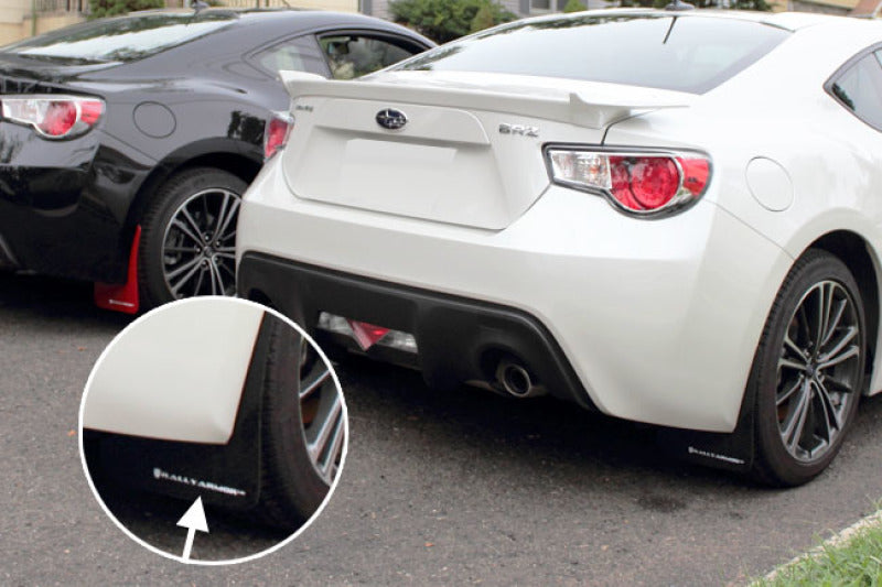 Rally Armor 13-17 Subaru BRZ / Scion FR-S Black UR Mud Flap w/ White Logo