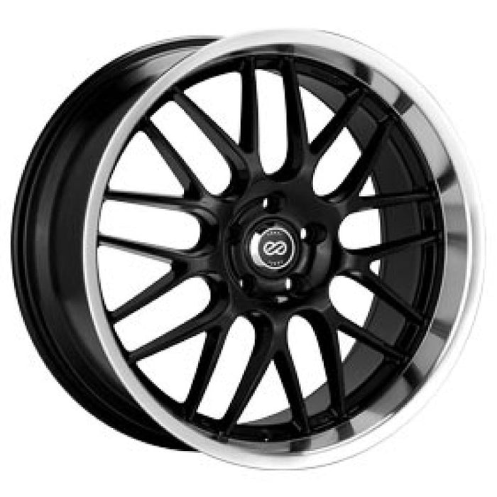 Enkei Lusso 18x8 40mm Offset 5x120 Bolt Pattern Black w/ Machine Lip Wheel