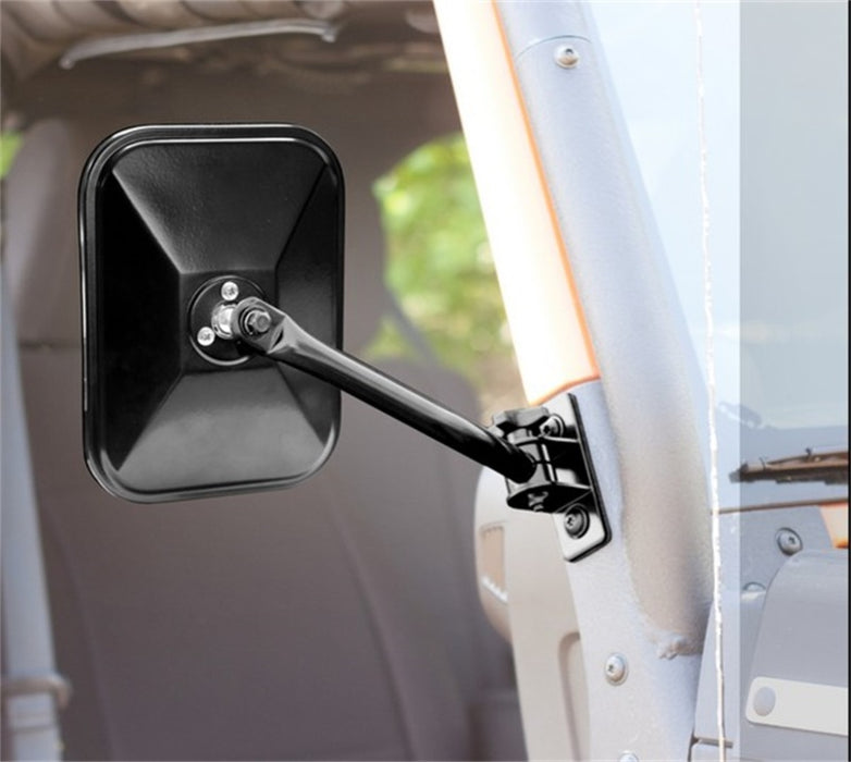 Rugged Ridge 97-18 Jeep Wrangler Black Rectangular Quick Release Mirror