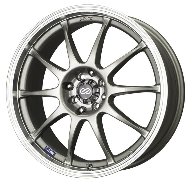 Enkei J10 15x6.5 4x100/114.3 38mm Offset 72.62mm Bore Dia Silver w/ Machined Lip Wheel