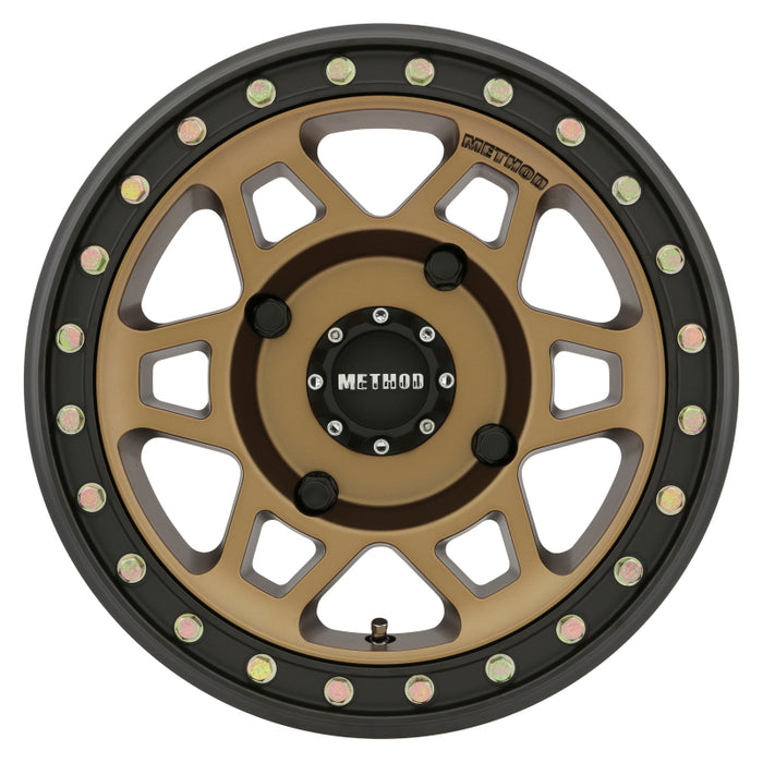 Method MR405 UTV Beadlock 15x7 5+2/38mm Offset 4x156 132mm CB Method Bronze Wheel - Matte Black Ring