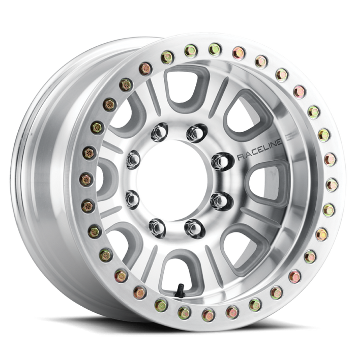 Raceline RT233 Monster 17x9.5in / 8x170 BP / -32mm Offset / 130.81mm Bore - Machined Beadlock Wheel