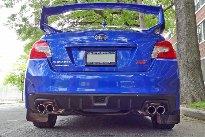 Rally Armor 15-21 Subaru WRX/STI (Sedan ONLY) Black UR Mud Flap w/ White Logo