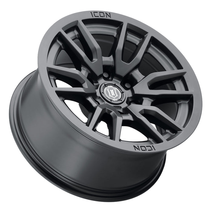 ICON Vector 6 17x8.5 6x5.5 0mm Offset 4.75in BS 106.1mm Bore Satin Black Wheel