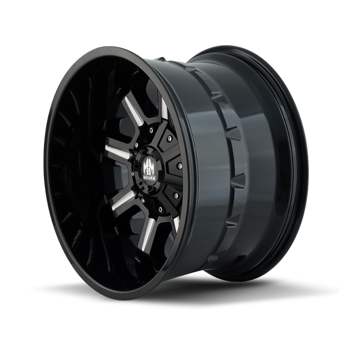 Mayhem 8105 Combat 20x10 / 5x127 BP / -19mm Offset / 87mm Hub Black w/ Milled Spokes Wheel