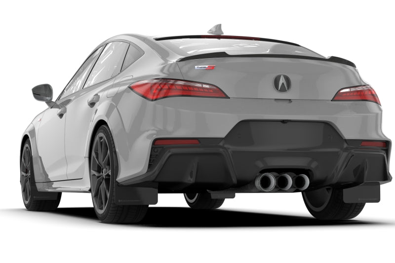 Rally Armor 23-24 Acura Integra + Integra A-Spec Black UR Mud Flap W/White Logo (No Drilling Req.)