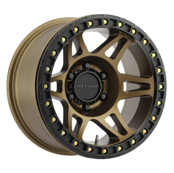 Method MR106 Beadlock 17x9 -44mm Offset 5x5 71.5mm CB Method Bronze w/BH-H24125 Wheel