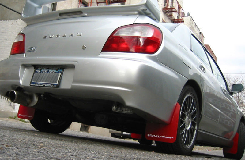 Rally Armor 02-07 Subaru WRX/STI/RS/2.5i (Wagons Req. Mod.) Red UR Mud Flap w/ White Logo