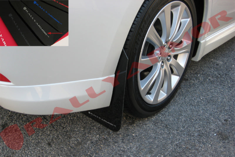 Rally Armor 08-10 Subaru WRX (Hatch & Sedan) / 08-11 Subaru 2.5i Black UR Mud Flap w/ Silver Logo