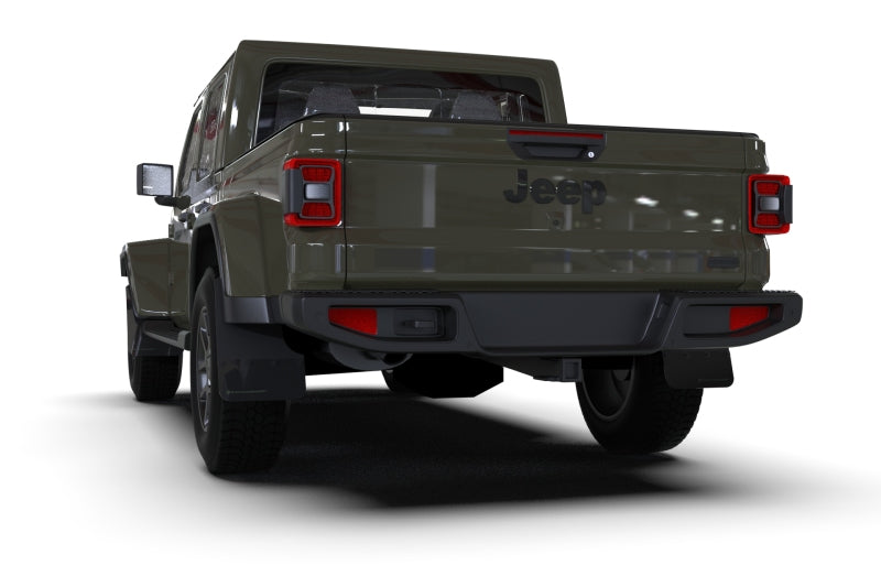 Rally Armor 19-23 Jeep JT Gladiator Mojave/Rubicon Black Mud Flap w/ Metallic Black Logo