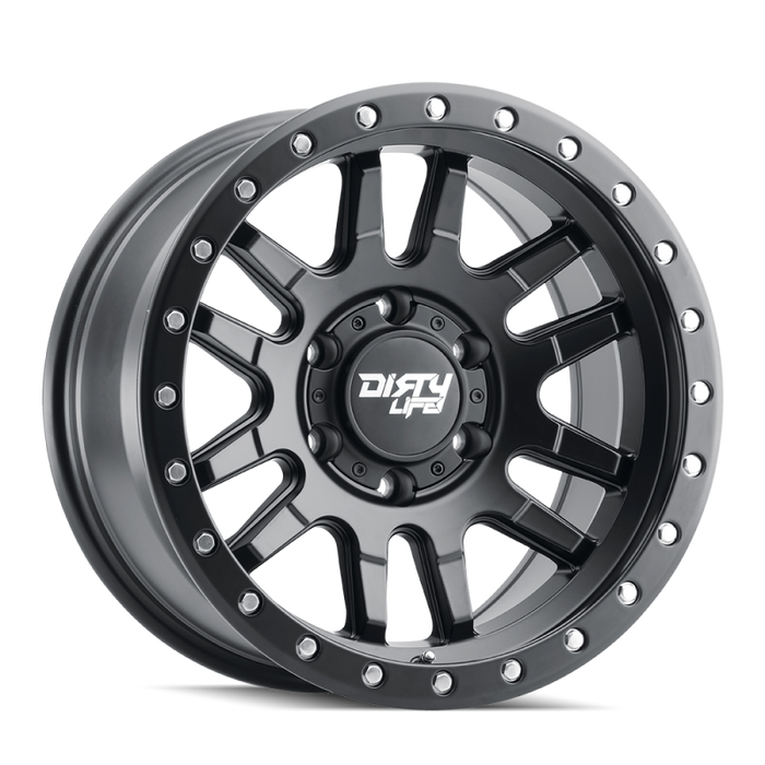 Dirty Life 9309 Canyon Pro 17x9/5x127 BP/-12mm Offset/71.5mm Hub Matte Black Wheel - Beadlock