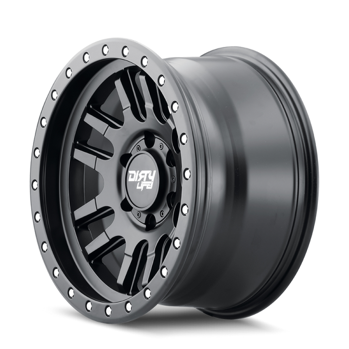 Dirty Life 9309 Canyon Pro 17x9/5x127 BP/-12mm Offset/71.5mm Hub Matte Black Wheel - Beadlock