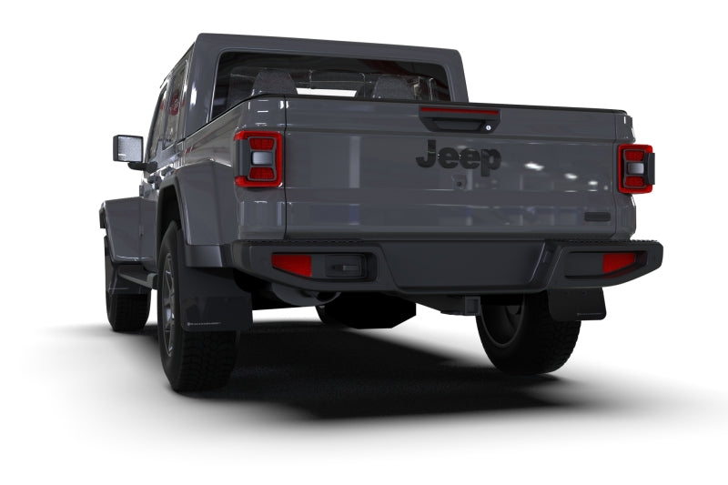 Rally Armor 19-23 Jeep JT Gladiator Mojave/Rubicon Black Mud Flap w/ Metallic Black Logo