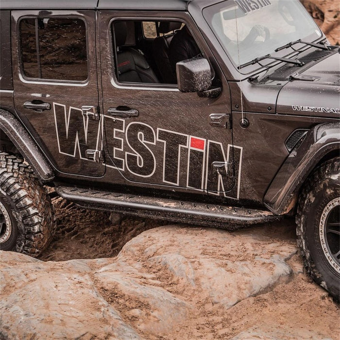 Westin/Snyper 2018+ Jeep Wrangler JL Unlimited 4DR Triple Tube Rock Rail Steps - Textured Black