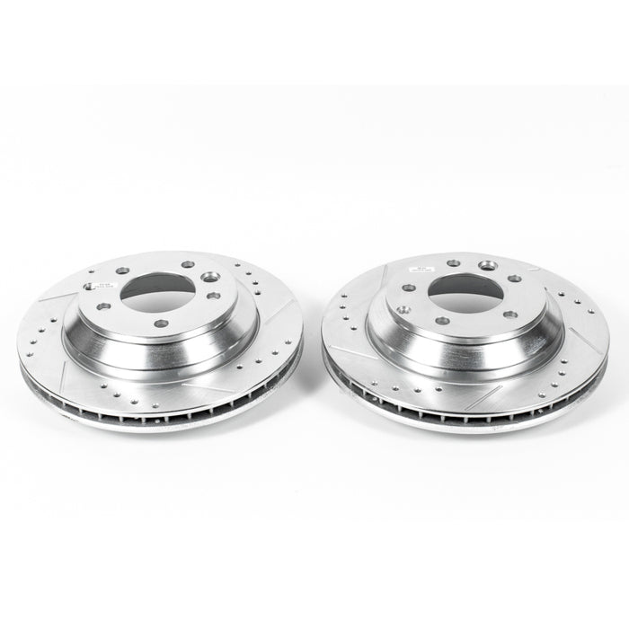 Power Stop 07-15 Audi Q7 Rear Evolution Drilled & Slotted Rotors - Pair